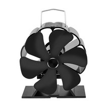 무동력 캠핑 에코 팬 가스 난로 미니 블랙 벽난로 6 블레이드 열 공급 팬 로그 우드 버너 Ecofan 조용한 홈, 01 Stove Fan