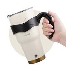 제이와이홀딩스 대용량 손잡이 텀블러 900ml 이중 단열 결로없는 스텐컵, 아이보리