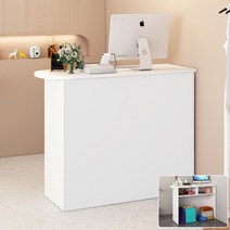 매장 안내 인포 데스크 미니 카운터 테이블 계산대, 화이트80CM + 80x40x90cm
