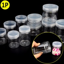 원형 투명 케이스 납작 원통형 소품 보관 용기 통, 7cm - 150ml