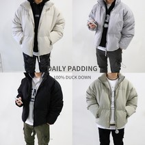 엠클로 남자 오버핏 덕다운 윌리엄 반하이넥 오리털 볼륨 숏 패딩 점퍼