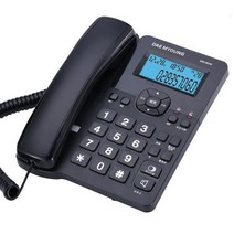 [대명전자] 벨 무음전화기 블랙 DM-806 발신자표시 유선 전화기 포트2개 카드리더기 팩스연결가능