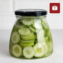 (1BOX) 유리병 바이브자 800ml (12개입) 유리밀폐용기, PP캡-블랙