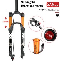 에어서스펜션 nanlio mtb 자전거 마그네슘 합금 에어 포크 리바운드 조정 서스펜션 2627.529 스트레이트테이퍼 rllo 산악 자전거 포크, 27.5 스트레이트 리모트