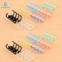 4구 컬러 제본링 10개 무지개 7색 컬러코일링 셀프 제본 문구링 오피스 사무실 똑딱이 제본링, 스카이블루 x 10EA