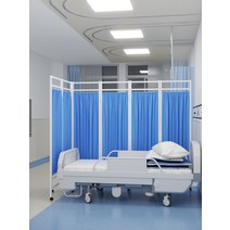 병원 파티션 이동식 접이식 가림막 요양원 학교, 커피색 4단 두꺼운 프레임 이중 천