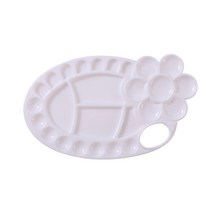 꽃잎 손가락 팔레트 1P 화이트 핸디 핑거 걸이 물감 접시 화방 용품 미술 용품 준비물 컬러 농도 홈 칸 색깔 서예348346 L6