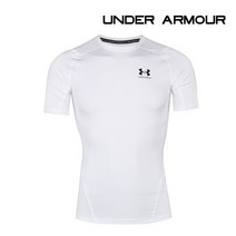 언더아머 언더아머 반팔티셔츠 히트기어 아머 컴프레션 흰색 1361518-100