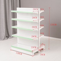 슈퍼 마켓 선반 진열대 벽 편의점 디스플레이 마트 대형, 양면 5층 서브 120 x 70 x135