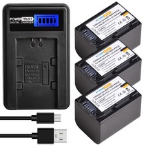 배터리호환 소니호환 FDR-AX53 AX700 AX33/B NP-FV70/B CX675/B CX900 PJ340 PJ670/B PJ810 Handycam 캠코, 07 3 Pack kit