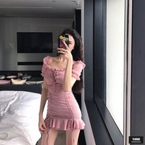 가바바 여성 원피스 쉬폰 끈주렁주렁 미니원피스 G48716