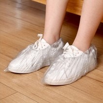 [비올때신는비닐] L2G 신발 방수 커버 100족 비올때 일회용 비닐 덧신 비오는날 고급 레인 슈즈 발 덮개, 화이트 (100족)