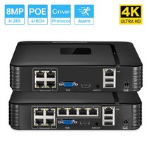 원격 액세스 얼굴 인식 POE 비디오 레코더 IP 보안 시스템 4k 8MP 울트라 HD NVR 4CH 8CH, 01 1t_01 4CH_03 Eu 플러그