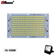 확산판 LED PCB 투광 조명 알루미늄 풀 파워 SMD5730 소스 야외 램프 리플레이트 2 개, 4.White 6000-6500K - 50W 110x1