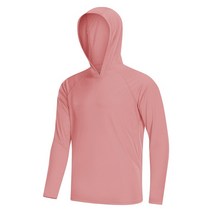 WOLFONROAD-남성용 UPF 50 + 긴 소매 티셔츠 자외선 차단 야외 하이킹 셔츠 상의 후디 포함