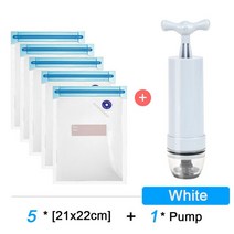 음식 진공포장기 Sous Vide-진공 실러 수동 펌프 식품 보호기 가방 주방 저장에 재사용 가능 홈 가제트 진, 02 5pcs Bags-Pump set