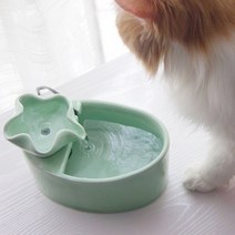 몽치리펫 꽃잎 세라믹 고양이 정수기 자동급수기 필터, 민트