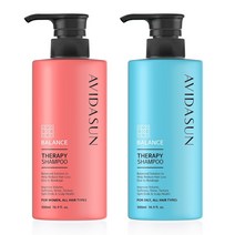 아비다선 밸런스 테라피 샴푸 여성용 500ml + 지성용 500ml / 탈모완화 / 성분 / 모발개선, 2개