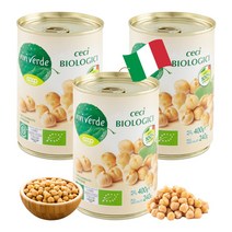 COOP 비비베르데 이탈리아 유기농 병아리콩(칙피) 400g 무첨가물 Non GMO, 400g x 3개, 1개