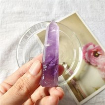 세오돌라이트자연석 석영 타워 크리스탈 지팡이 육각 프리즘 공예 에너지 미네랄 보석 홈 장식 1pcs, 자수정, 60-80mm