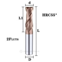 전기가위 카바이드 반경 엔드 커터 밀 알루미늄 Cnc 밀링 금속 텅스텐 스틸 CNC 가공 엔드밀, d6x6Dx15x50L+2FHRC55