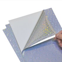 홀로그램 A4 스티커 프린터 용지 1P 레이저 잉크젯 인쇄 이름표 만들기 반짝이는 나만의 DIY 다꾸 모양 라벨 사진 문구 재료, B_다이아