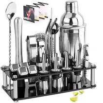 칵테일 쉐이커 초보자용 바텐더 셰이커 도구 풀세트, 타이런트 골드 보스턴 750ml 셰이커 세트