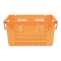 콘티박스 플라스틱 사과박스 감자 채소 양파 농작물 보관함 운반 수납 정리 보관 이사 박스, 사각 플라스틱 박스-황색 (46리터) 1p