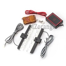 굴삭기 지게차 경광등 경고등 차량용 124LED 스트로보 스코프 라이트 fso 깜박임 소방관 조명 Led 경찰 자동 플래시 스트로브 자동차 트럭 비상 사태, 1 set 4x6led+white