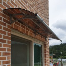 캐노픽스 550x2100 공장 현관 출입구 창문 처마차양 차광 비가림 데크 테라스 비막이, 브라운, 그레이, 은백색(기본색상)