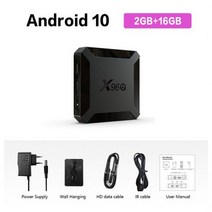 TV 셋톱 박스 스마트 수신기 OTT X96Q 안드로이드 10 2GB 16GB Allwinner H313 쿼드 코어 4K 60fps 와이파이 구글 플레이어 유튜브 X96, 영국 플러그_2GB16GB_3