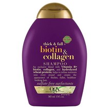 오지엑스OGX Thick & Full + 비오틴 콜라겐 볼류마이징 샴푸 얇은 모발용 비타민 B7 농축 384.5ml 13온스, Shampoo_13 Fl Oz (Pack of 1)