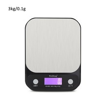 이유식 저울 핸드드립 커피 전자 베이킹 주방 3kg5kg10kg 0.1g1g 고정밀 백라이트 전기 3-9v usb 충전 스테인레스 스틸 계량 천칭 자리, b23 3kg 0.1g