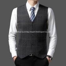 남성조끼 캐시미어 가을과 겨울 모직 두꺼운 따뜻한 스웨터