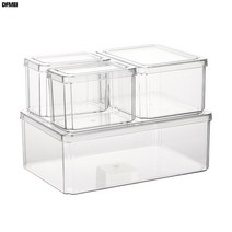 DFMEI 세트랩박스 푸드클램셸랩박스 투명플라스틱 PET 주방직사각 냉장고 수납, 라지 4종 세트, 1개