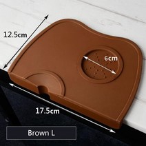 바리스타 커피 파우더 패드 미끄럼 방지 코너 필러 매트 홈 바 실리콘 커피 머신 핸들 패드 주방 도구 커, 브라운 -L