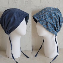 [토베] 플라워 양면 비니 두건 조리모자 주방모자