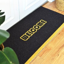 웰컴 헬로 인테리어 발매트 상가 사무실 현관 입구 디자인 바닥 발판 코일 pvc, 옐로우웰컴 60x90cm