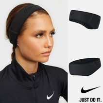 나이키 여성 스우시 드라이핏 플리스 헤어밴드 스포츠 헤드밴드, 블랙