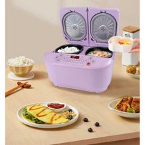 반반 압력 밥솥 나눔 유아식 쌀밥 죽 냄비 일체형, Xinfei 라이트 그린 1.5L + 1.5L