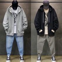 오버홀릭 남자 오버핏 무지 후드집업 남성 빅사이즈 커플 시밀러룩 후드티