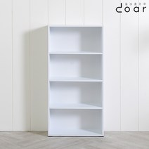 도아르 슬림 좁은 틈새 책장 낮은 4단 5단 400 600 800, 600 4단 작은 책장-화이트
