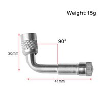 샤오미 호환 M365Max G30 오토바이 용 4590135 ° 연장 공기 밸브 자동차 전기 스쿠터 American Valve Extension Tube, Silver 90 Degree