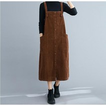 Mayfox여성겨울 점프수트 골덴 멜빵 원피스
