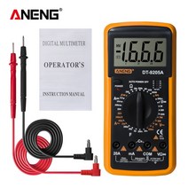 DT9205A Multimeter Digital AC/DC Transistor Tester Electrical Esr NCV Meter Profesional Analog Auto, 02 Yellow