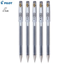 PILOT 하이테크-C 0.25mm 5개 파일롯트 HI-TEC-C 젤 잉크 볼펜, 블랙5개