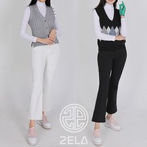 투엘라웨어 루미 여성 히든 밴딩 버튼 골프 부츠컷 팬츠 / 세미 부츠컷으로 다리가 더 길어보이는 데일리 바지