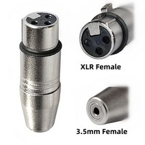 오인페 3 핀 XLR 3.5mm 암 스테레오 오디오 커넥터 마이크 어댑터 커플러 출력 인터페이스 실버, [02] XLR Female to Female