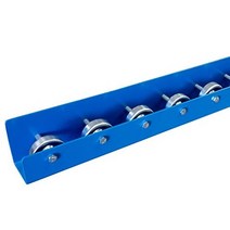 Flow Rack Conveyor Rails | Flow Rail 5′ Long Skate Wheel Conveyor | T4 Style, 1, Blue / Silver