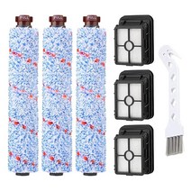 Youmine Bissell CrossWave 3개의 다중 표면 브러시 롤 1868 + 진공 필터 1866 필터와 호환되는 교체품, 비셀 크로스웨이브 브러쉬 롤